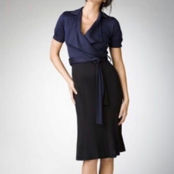 DIANE von FURSTENBURG "HANE" COLORBLOCK DRESS -sz 2 DvF - Picture 1 of 4